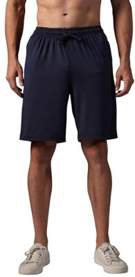 NatureFab Solid Men Blue Basic Shorts