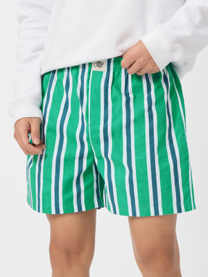 The Souled Store Striped Men Green Boxer Shorts