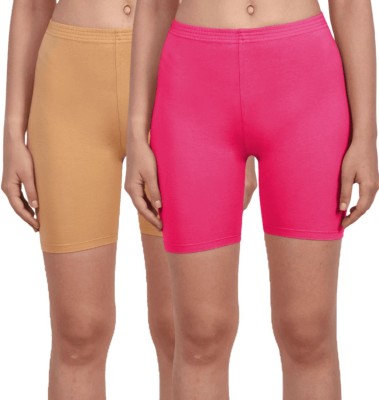 Vanila Solid Women Beige, Pink Cycling Shorts