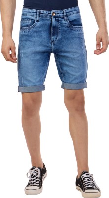 bEEVEE Solid Men Denim Blue Casual Shorts