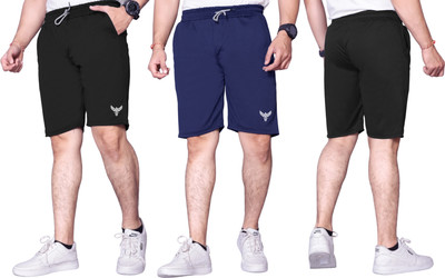 PTELRA Printed Men Black, Blue Basic Shorts