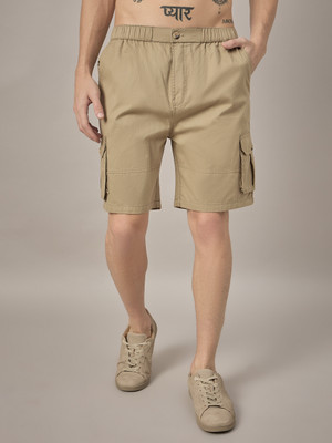 STUDIO NEXX Solid Men Khaki Cargo Shorts