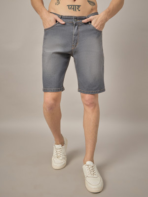 STUDIO NEXX Solid Men Denim Grey Denim Shorts