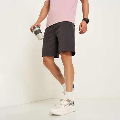 Ajile By Pantaloons Solid Men Black Basic Shorts