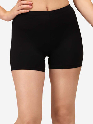 Walther Solid Women Black Cycling Shorts
