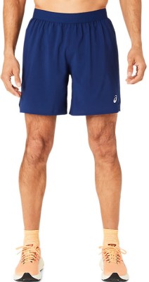 Asics Solid Men Blue Gym Shorts