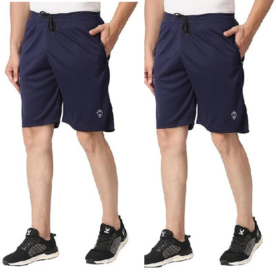 CROSS SPIRIT Solid Men Black Regular Shorts