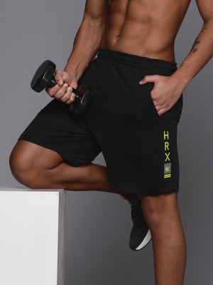 HRX by Hrithik Roshan Printed Men Black Sports Shorts