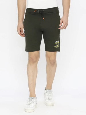 Spykar Printed Men Green Basic Shorts