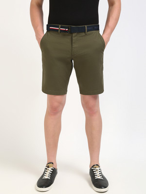 TOMMY HILFIGER Solid Men Green Regular Shorts