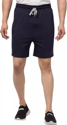 Corsair Solid Men Dark Blue Running Shorts, Gym Shorts, Night Shorts, Regular Shorts