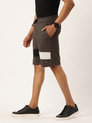 ARISE BY BEROE Solid, Color Block Men Brown Chino Shorts, Regular Shorts