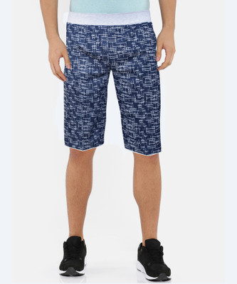 Knito Printed Men Blue Regular Shorts