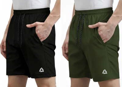 AsRx Printed Men Black, Green Regular Shorts