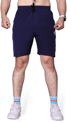 Gorilla Guy Dyed/Washed Men Blue Basic Shorts