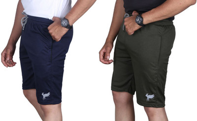 Anjaneya Solid Men Blue, Green Regular Shorts