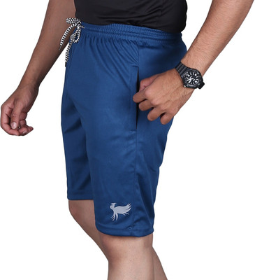 Zindal Creation Printed Men Blue Gym Shorts, Night Shorts, Regular Shorts