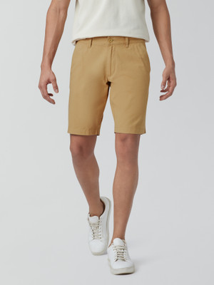 XYXX Solid Men Gold Chino Shorts