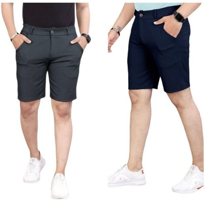 STYLES ERA Solid Men Dark Grey, Dark Blue Regular Shorts