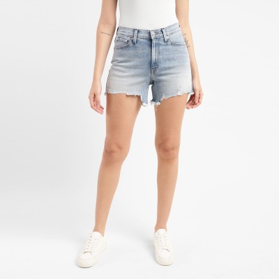 LEVI'S Solid Women Blue Casual Shorts