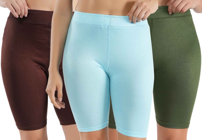 Florafit Solid Women Multicolor Cycling Shorts