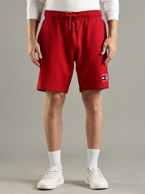 TOMMY HILFIGER Printed Men Red Basic Shorts