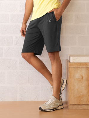 XYXX Solid Men Grey Sports Shorts