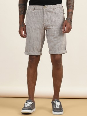 bEEVEE Checkered Men Beige Basic Shorts