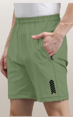 skyrow Solid Men Light Green Regular Shorts
