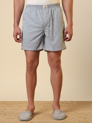 SLEEPZ BY RAYMOND Printed Men White Boxer Shorts