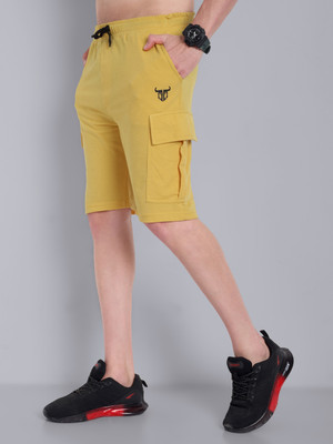 Go Devil Solid Men Yellow Boxer Shorts