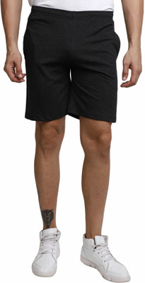 V-MART Self Design Men Grey, Grey Regular Shorts