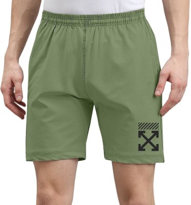 INDICLUB Solid Men Light Green Casual Shorts, Basic Shorts, Sports Shorts