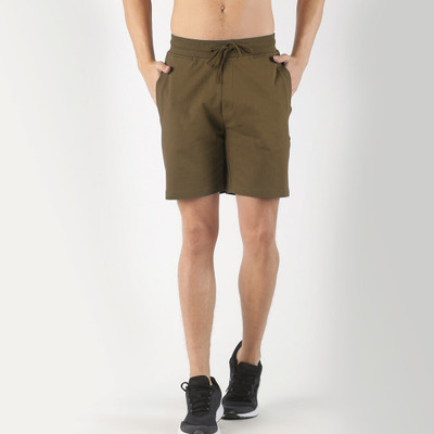INFINIA Solid Men Green Regular Shorts