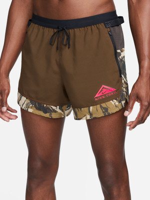 NIKE Solid Men Brown Running Shorts