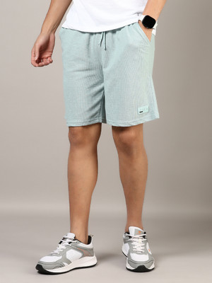 V-MART Self Design Men Green Regular Shorts