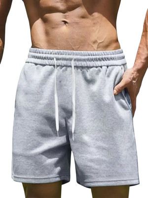 Dockstreet Solid Men Grey Regular Shorts