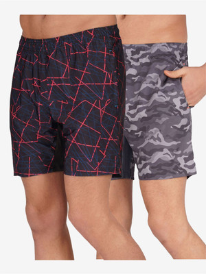 Kyk Printed Men Red, Grey Board/Swim Shorts