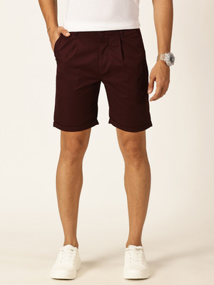 Thomas Scott Solid Men Maroon Casual Shorts