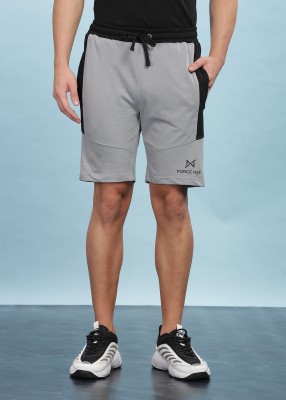 Force NXT Solid Men Grey Bermuda Shorts