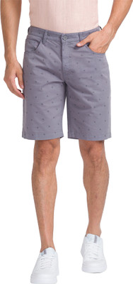PARX Printed Men Grey Basic Shorts