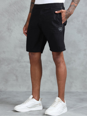 bEEVEE Solid Men Black Regular Shorts