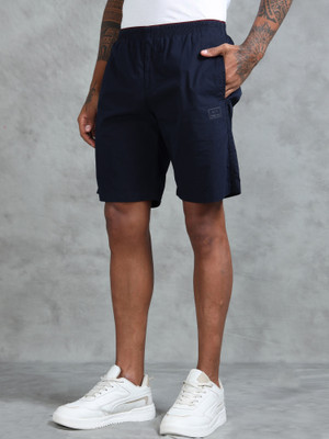bEEVEE Solid Men Dark Blue Regular Shorts