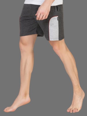 Zeffit Color Block Men Grey Bermuda Shorts