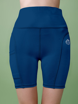 KPTrendz Solid Women Blue High Waist Shorts