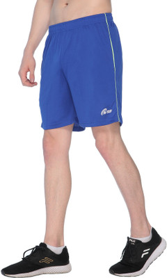 B-Tuf Solid Men Blue Sports Shorts