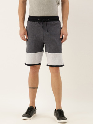 ARISE Color Block Men Grey Casual Shorts