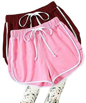 TUSI Solid Women Multicolor Basic Shorts