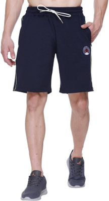 Leebonee Self Design Men Dark Blue Sports Shorts