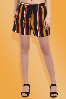 My Swag Striped Women Multicolor Regular Shorts